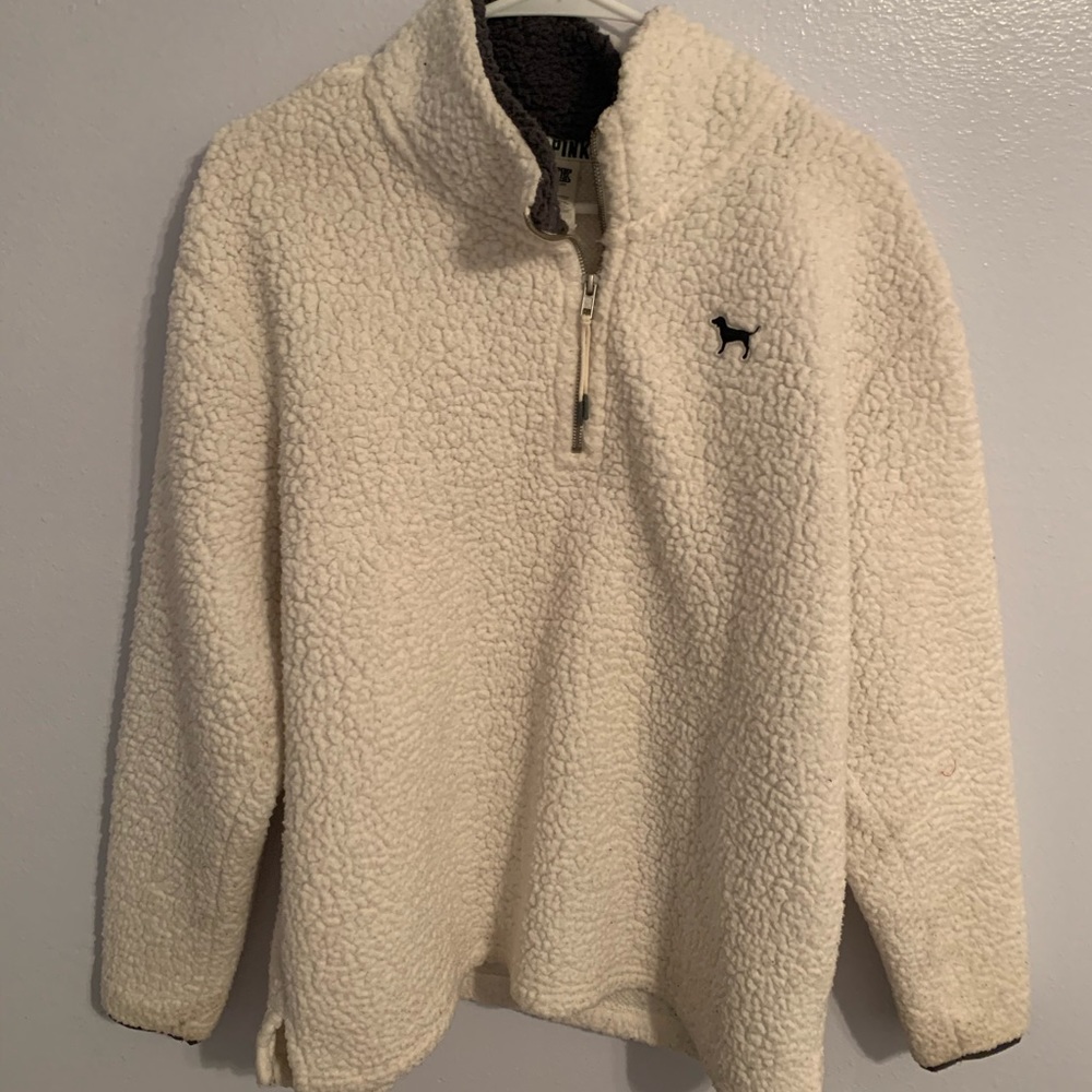 Victoria’s Secret (Pink) quarter zip Sherpa